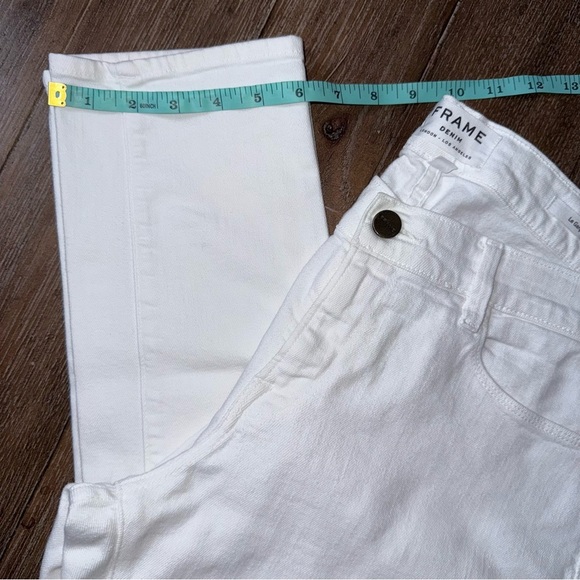 Frame Le Garcon Jeans Mid rise White Boyfriend - Picture 5 of 14